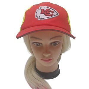KC Chiefs Hat w/ Reflector Safety Band Red & Yellow‎ Snap Back